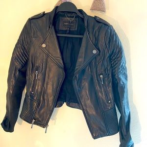 Black leather jacket XS